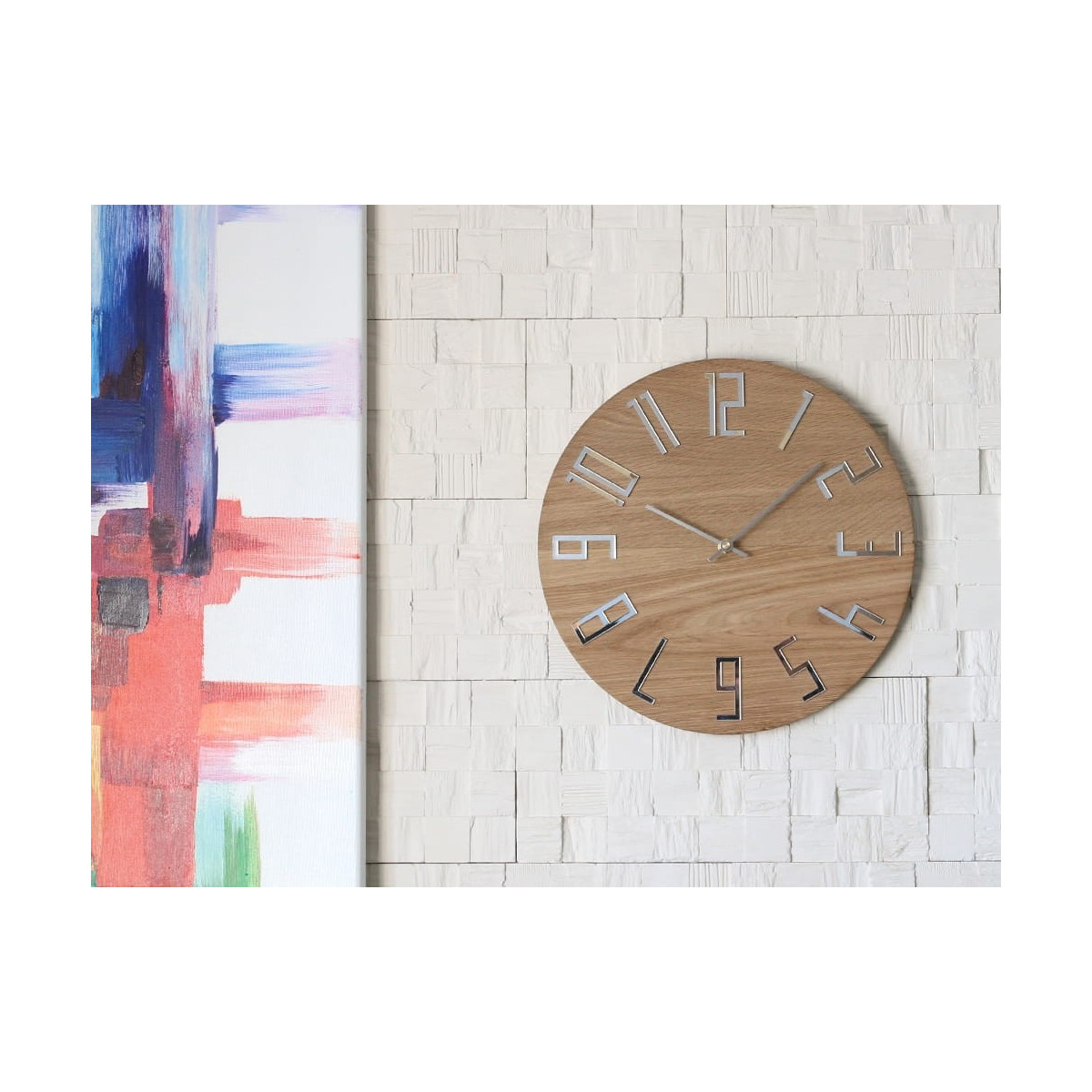 Ceas de perete cu oglindă subțire de 33 cm