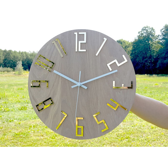 Ceas de perete SLIM BIANCO GOLD 33 cm