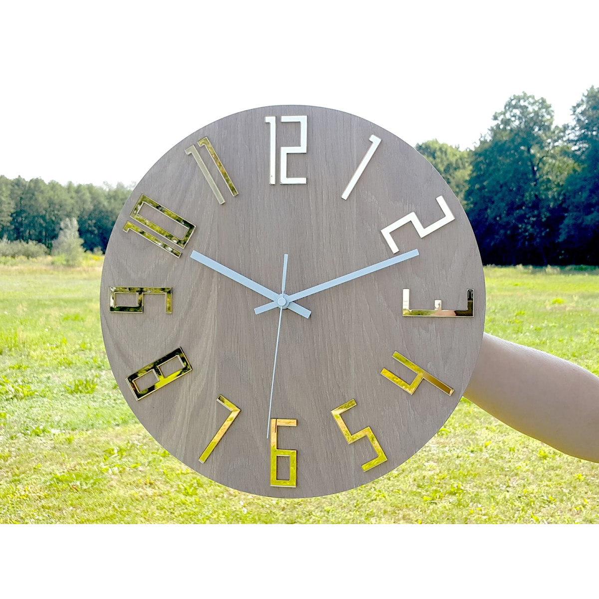 Ceas de perete SLIM BIANCO GOLD 33 cm