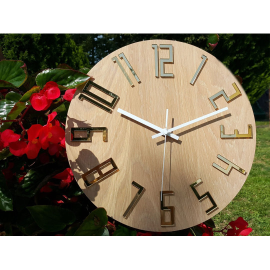 Ceas de perete SLIM BIANCO GOLD 33 cm