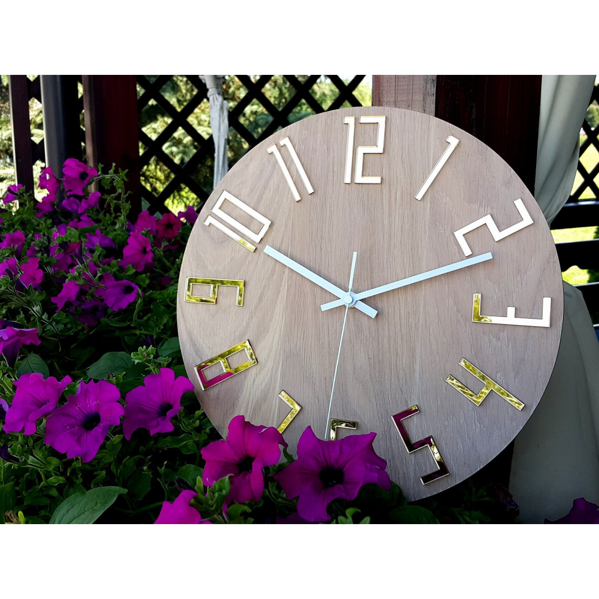 Ceas de perete SLIM BIANCO GOLD 33 cm