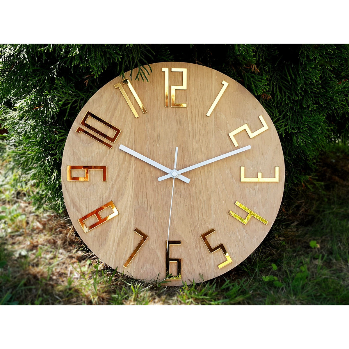 Ceas de perete SLIM BIANCO GOLD 33 cm