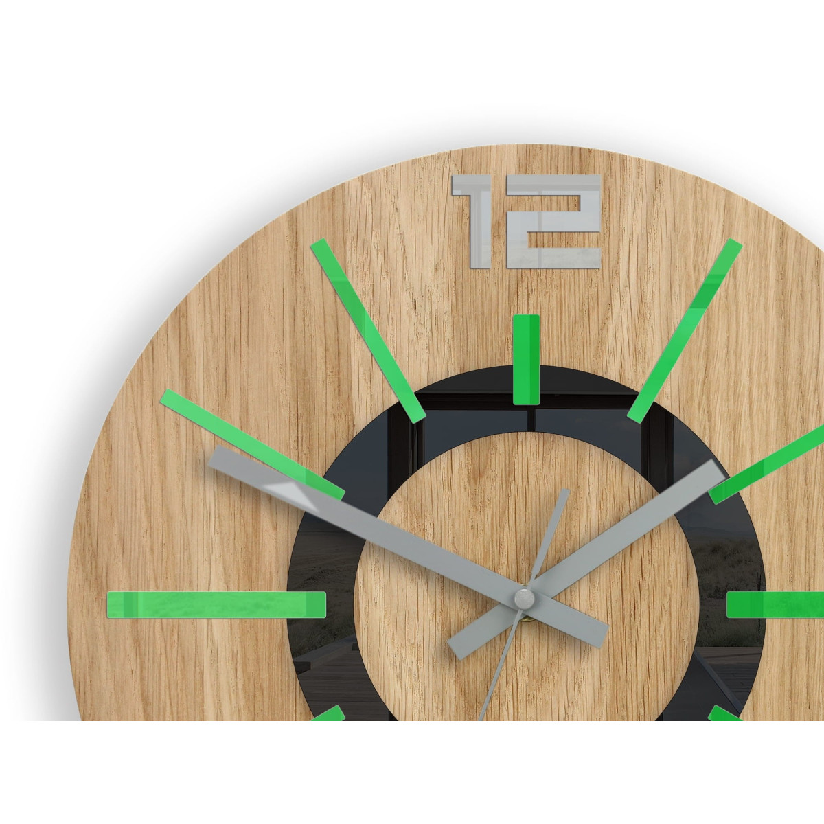 Ceas de perete verde nordic de 33 cm