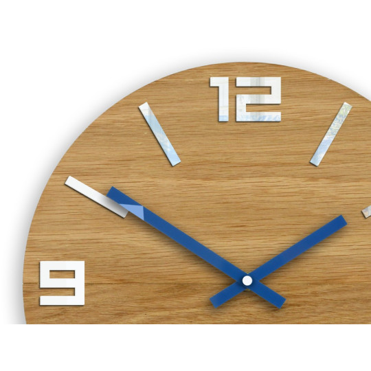 Ceasuri din lemn clasice ARABIC - albastru închis 33cm