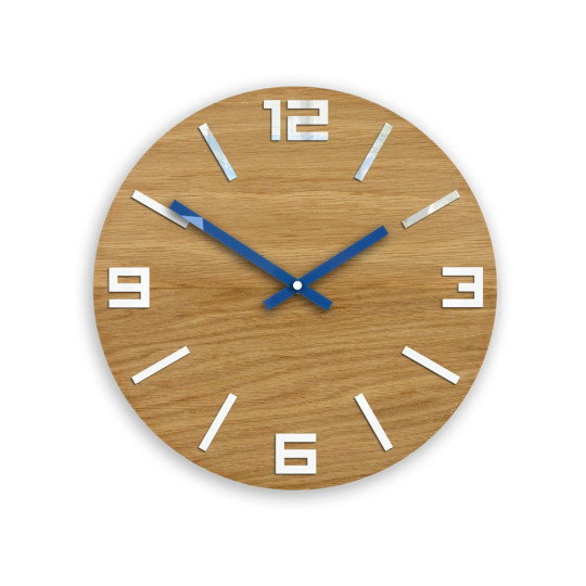 Ceasuri din lemn clasice ARABIC - albastru închis 33cm