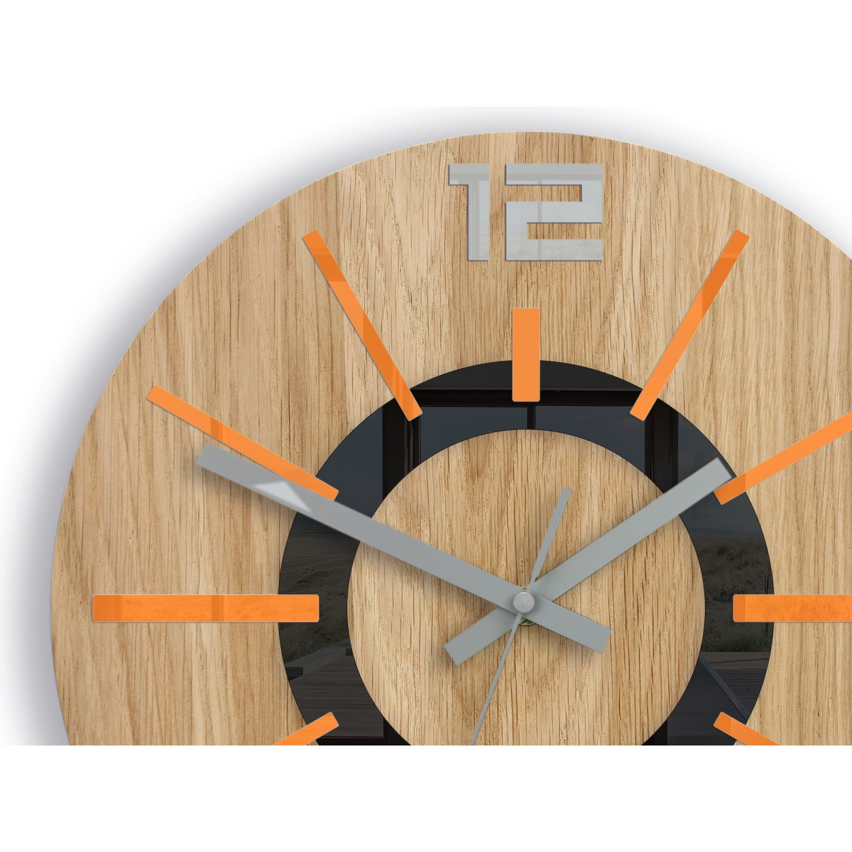 Ceas de perete nordic portocaliu 33 cm
