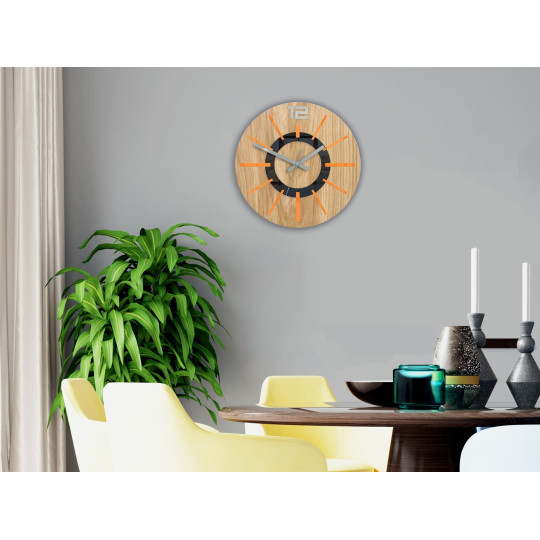Ceas de perete nordic portocaliu 33 cm