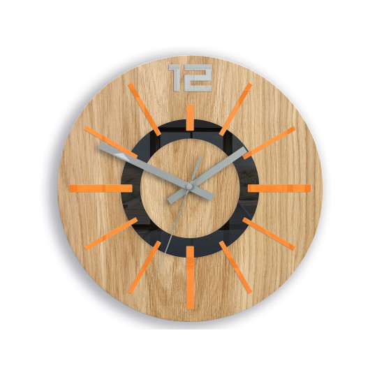 Ceas de perete nordic portocaliu 33 cm
