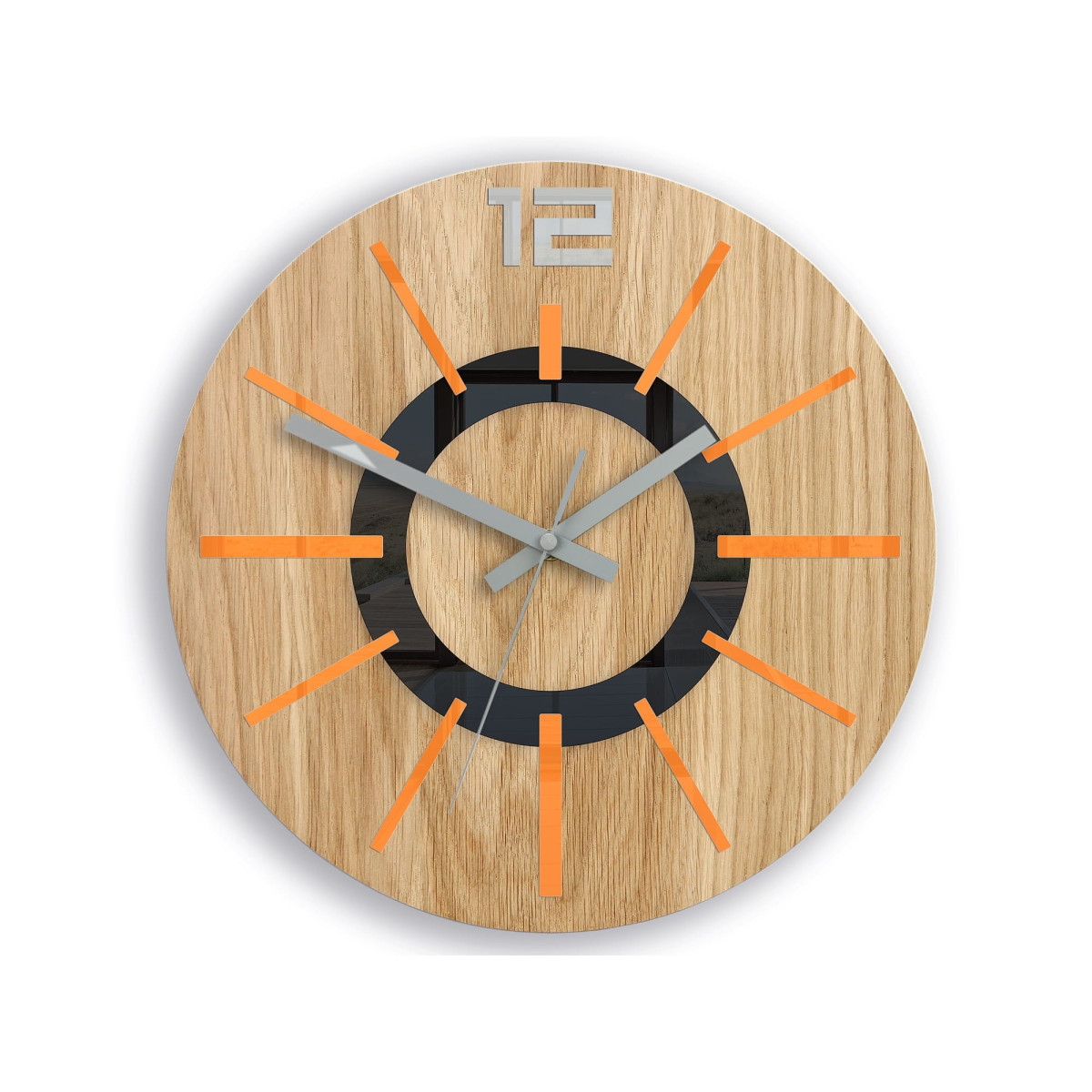 Ceas de perete nordic portocaliu 33 cm