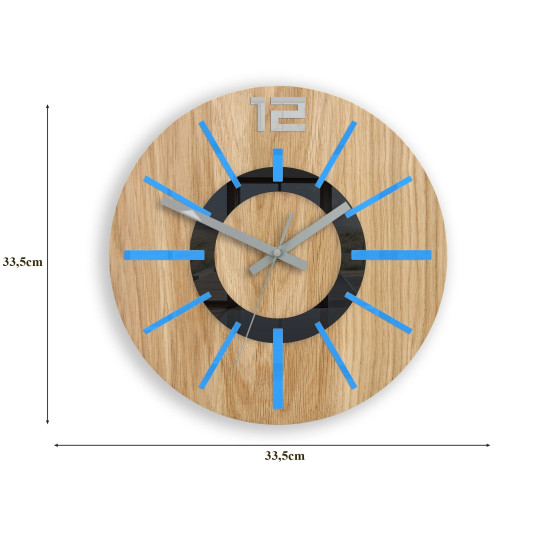 Ceas de perete nordic albastru 33 cm
