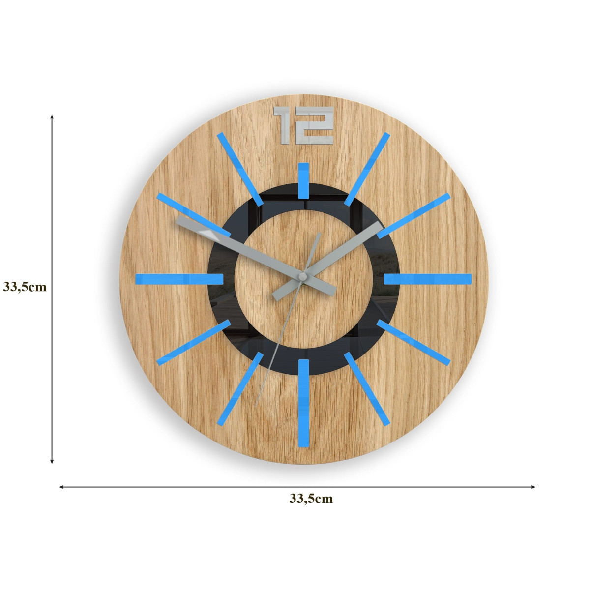 Ceas de perete nordic albastru 33 cm