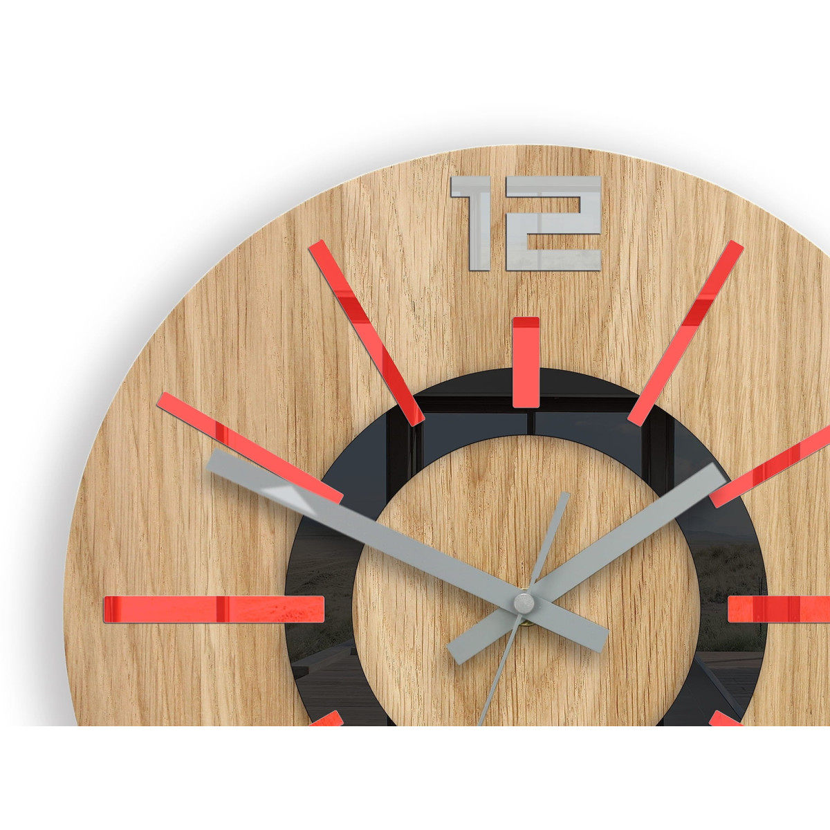 Ceas de perete roșu nordic, 33 cm