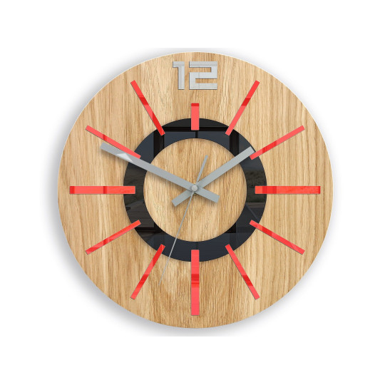 Ceas de perete roșu nordic, 33 cm