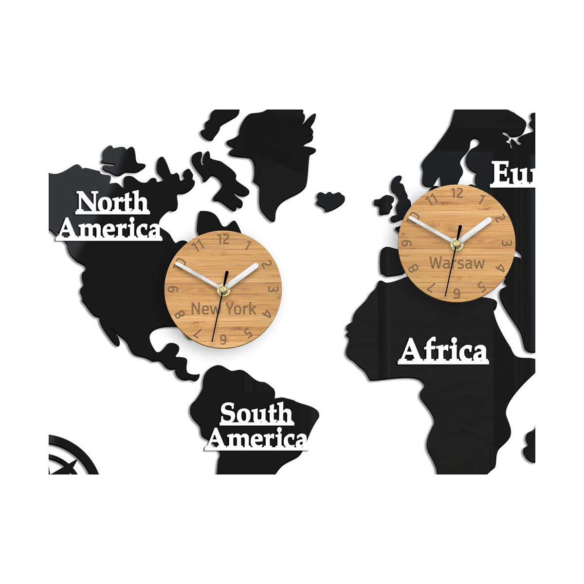 Ieftine ceasuri cu motivul întregii lumi - 3 ceasuri 100x56 cm