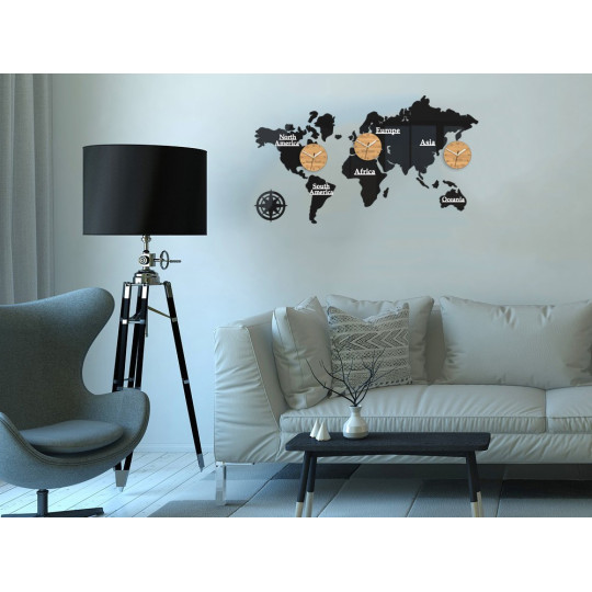 Ieftine ceasuri cu motivul întregii lumi - 3 ceasuri 100x56 cm