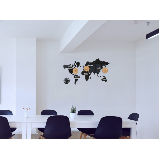 Ieftine ceasuri cu motivul întregii lumi - 3 ceasuri 100x56 cm