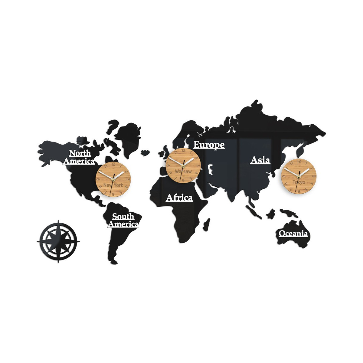 Ieftine ceasuri cu motivul întregii lumi - 3 ceasuri 100x56 cm