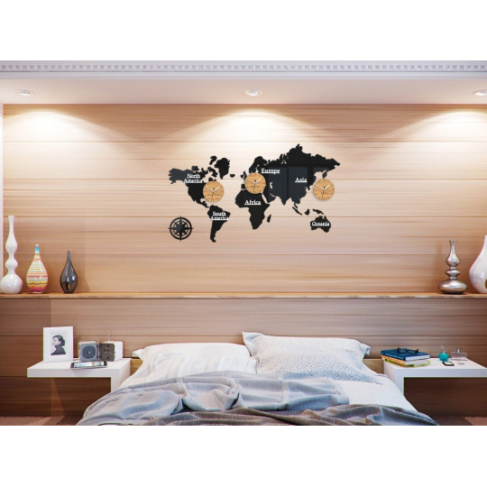 Ieftine ceasuri cu motivul întregii lumi - 3 ceasuri 100x56 cm