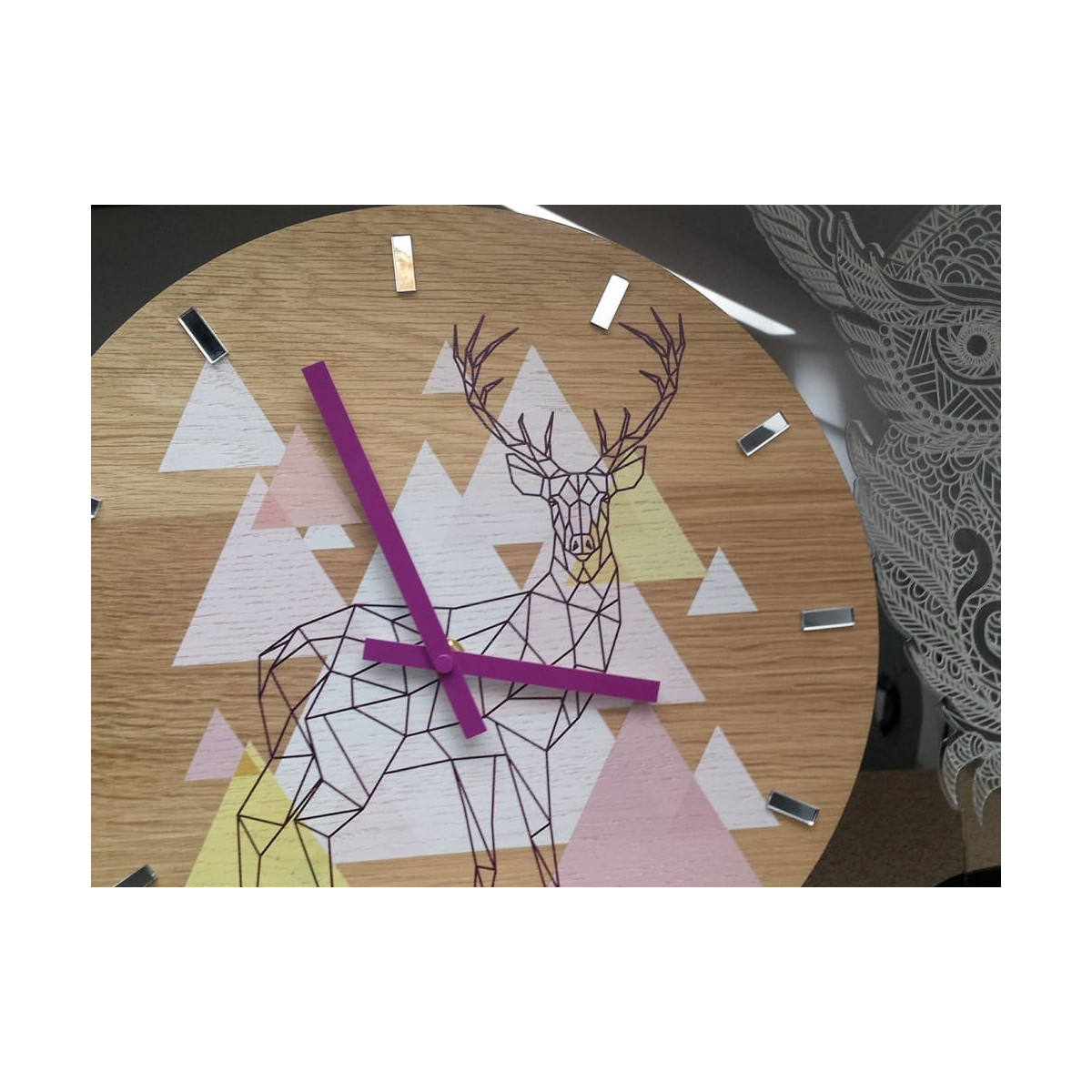 Ceas de perete mov cu cerb, 33 cm