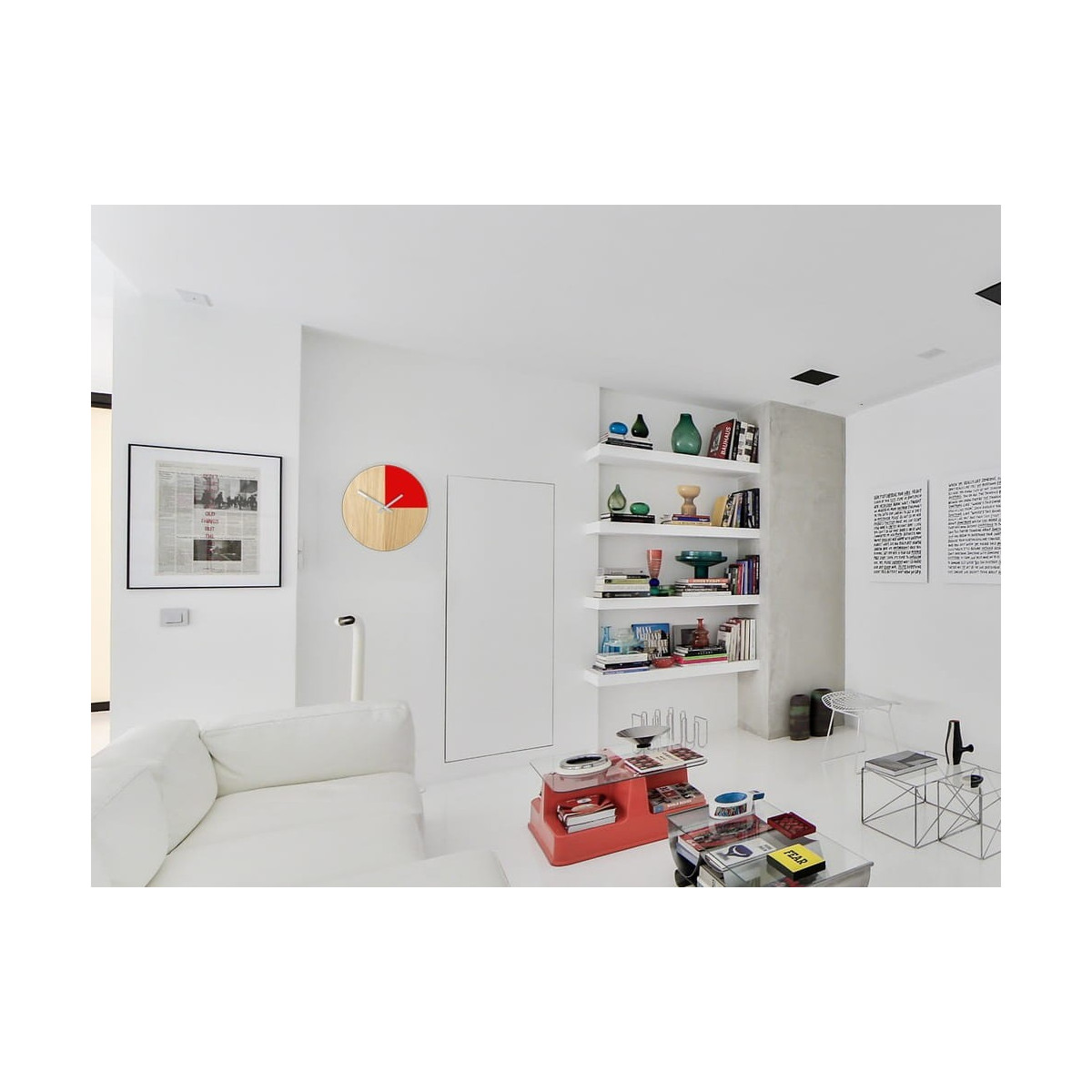 Ceas din lemn cu triunghi de 33 cm