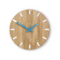 Ceasuri moderne din stejar SIMPLE - alb/albastru 33cm