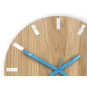 Ceasuri moderne din stejar SIMPLE - alb/albastru 33cm