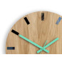 Ceasuri moderne din stejar SIMPLE - mentă 33cm