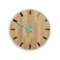 Ceasuri moderne din stejar SIMPLE - mentă 33cm