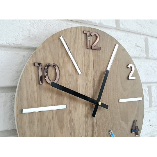 Ceasuri de perete din lemn Aksel oglindă 33,5 cm