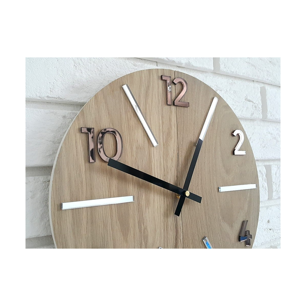 Ceasuri de perete din lemn Aksel oglindă 33,5 cm