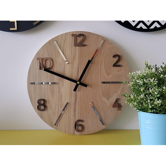 Ceasuri de perete din lemn Aksel oglindă 33,5 cm