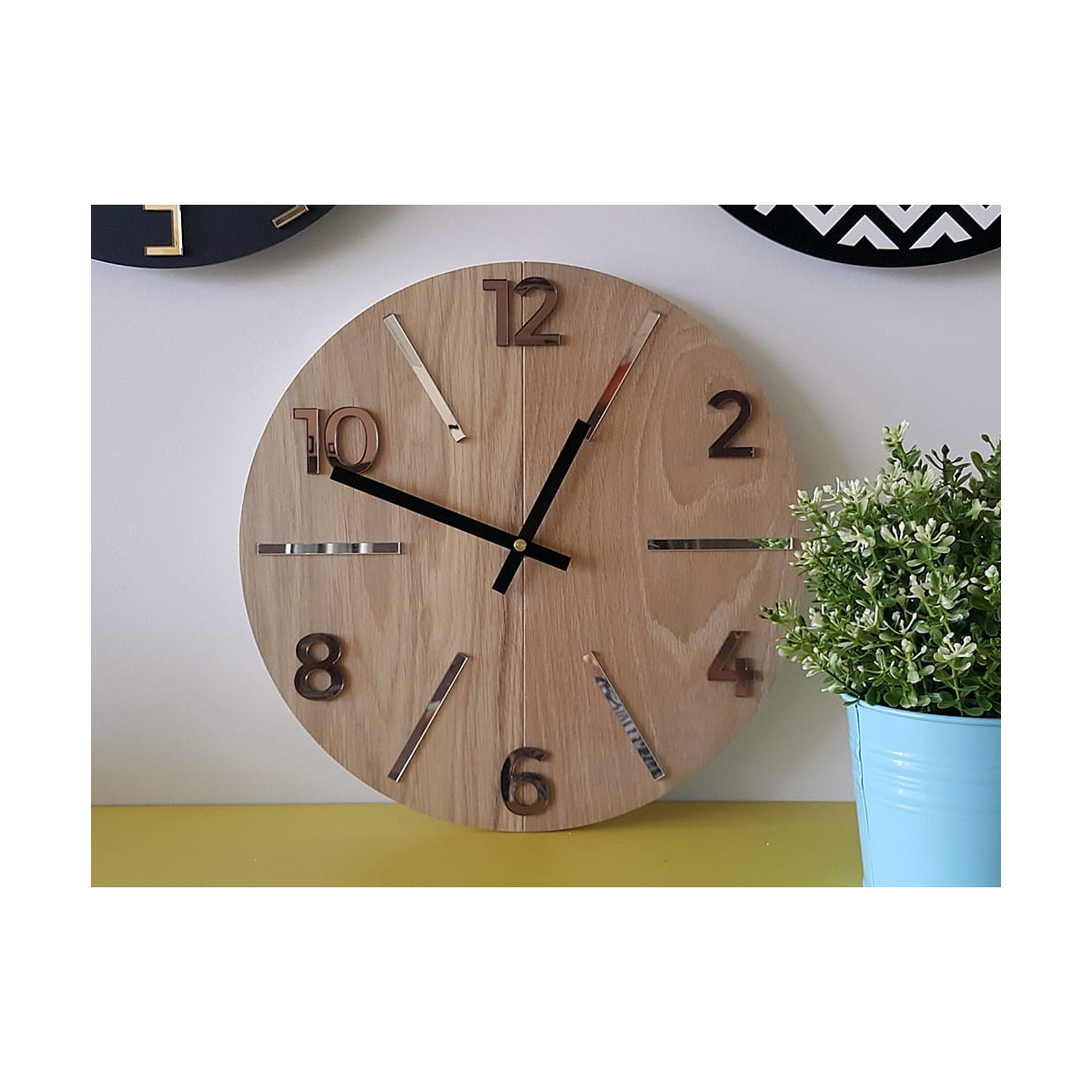 Ceasuri de perete din lemn Aksel oglindă 33,5 cm