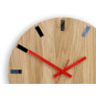 Ceasuri moderne din stejar SIMPLE - negru/roșu 33cm