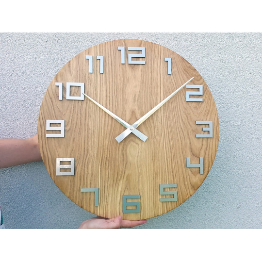 Ceas de perete Aluminiu metalic 49 cm