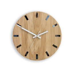 Ceasuri moderne din stejar SIMPLE - negru/alb 33cm