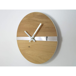 Ceasuri de perete din stejar cu bandă reflectorizantă de 33 cm