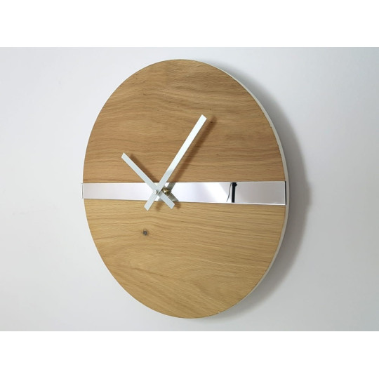 Ceasuri de perete din stejar cu bandă reflectorizantă de 33 cm