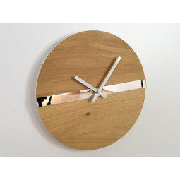 Ceasuri de perete din stejar cu bandă reflectorizantă de 33 cm