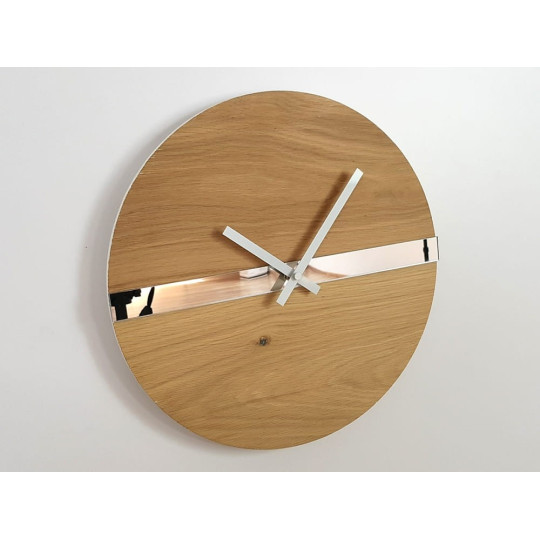 Ceasuri de perete din stejar cu bandă reflectorizantă de 33 cm