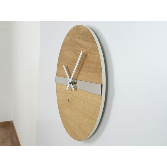 Ceasuri de perete din stejar cu bandă reflectorizantă de 33 cm