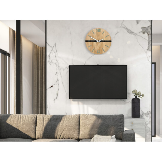 Ceas de perete din stejar ANDROID 33cm