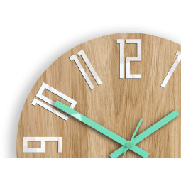 Ceas de perete din stejar SLIM mint 33cm