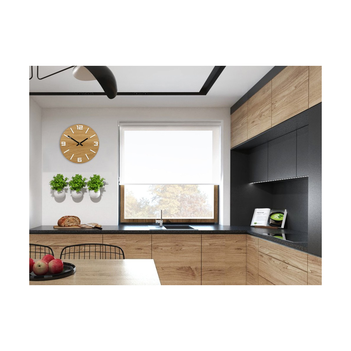 Ceasuri din lemn clasice ARABIC - alb 33cm