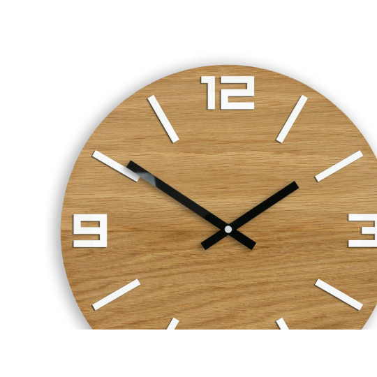 Ceasuri din lemn clasice ARABIC - alb 33cm