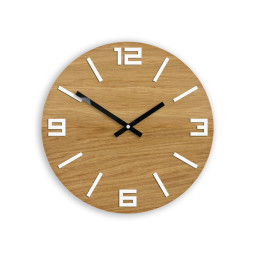 Ceasuri din lemn clasice ARABIC - alb 33cm