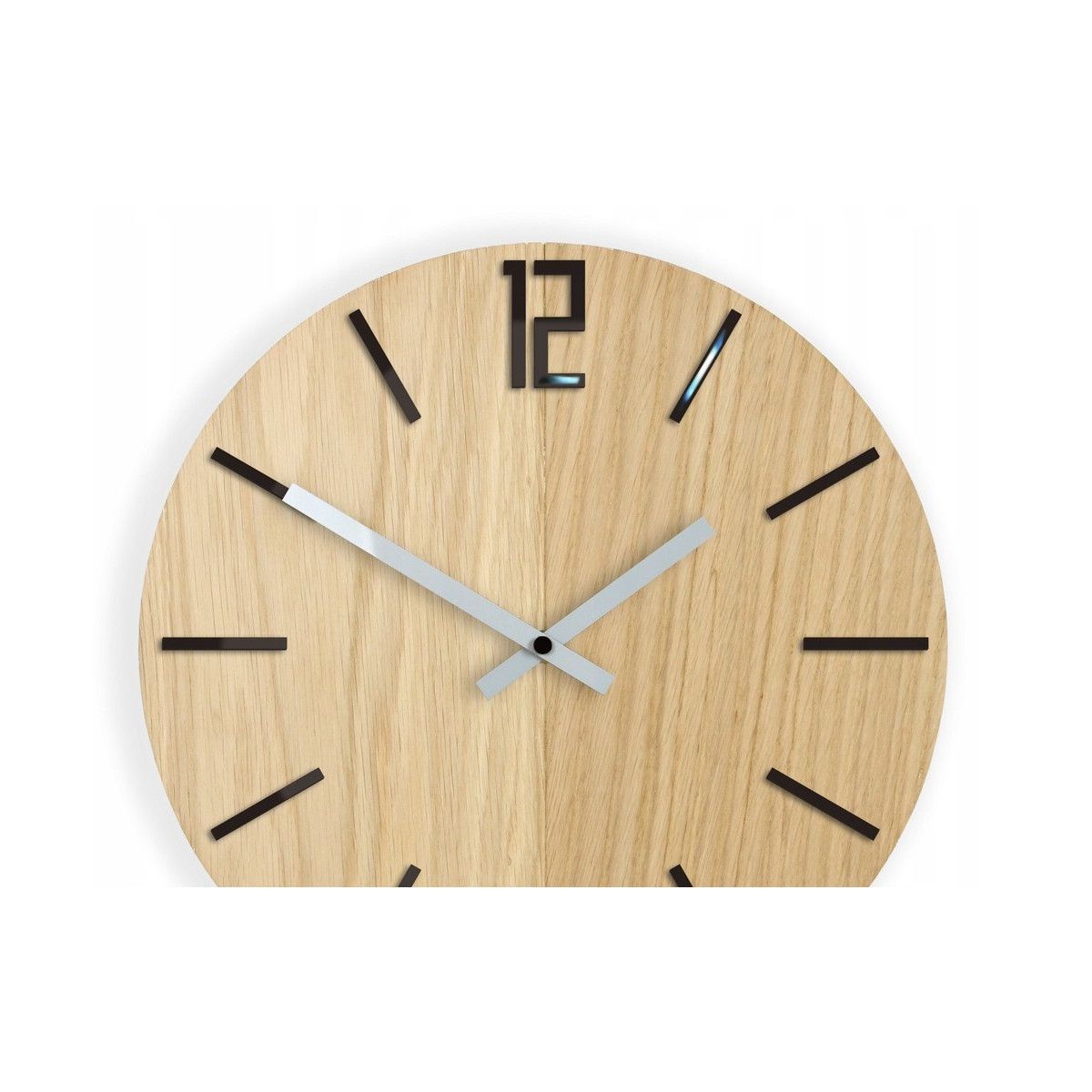 Ceasuri moderne din stejar CARLO - negru 33cm