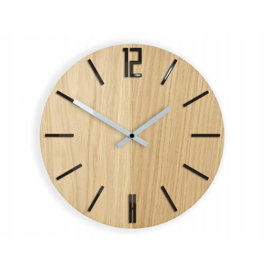 Ceasuri moderne din stejar CARLO - negru 33cm