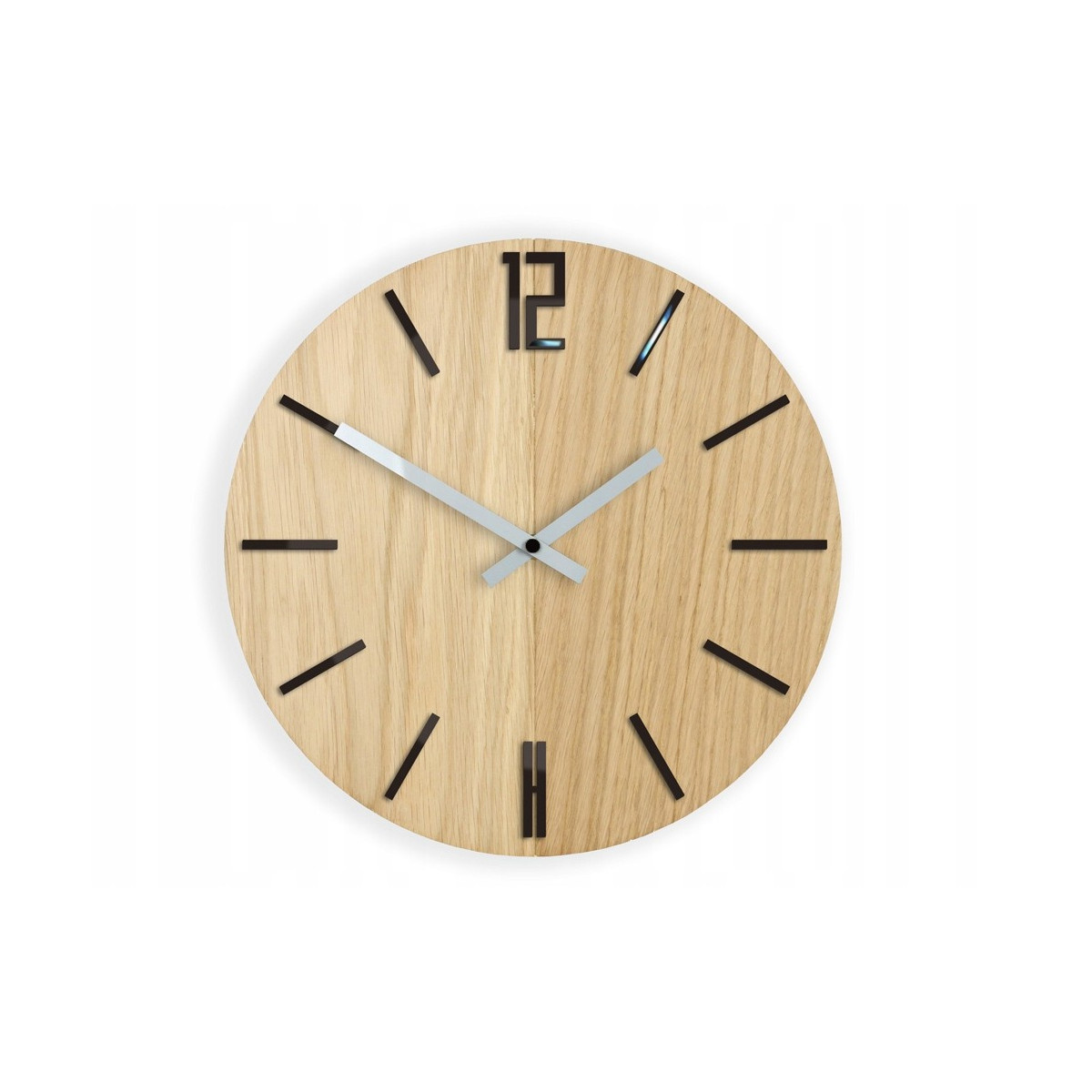 Ceasuri moderne din stejar CARLO - negru 33cm