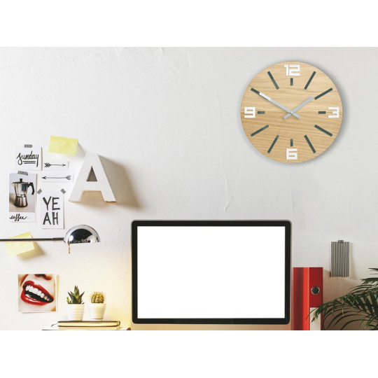 Ceasuri de perete din stejar, cu diametru de 33 cm