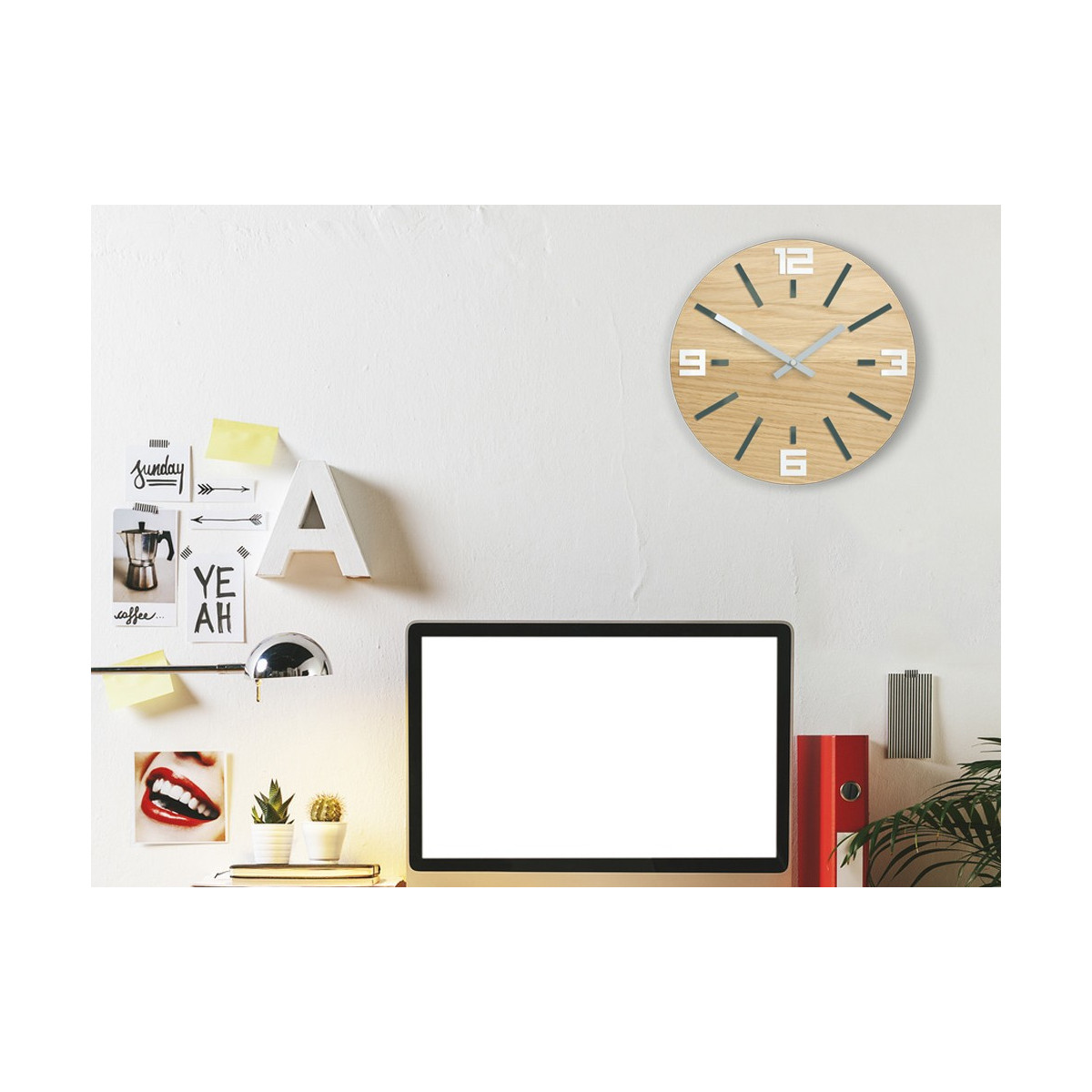 Ceasuri de perete din stejar, cu diametru de 33 cm